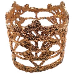 Vintage Christian LaCroix Intricate Openwork Cuff Bracelet