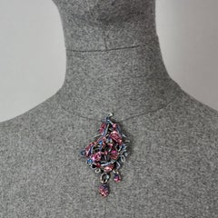 Vintage CHRISTIAN LACROIX Intricate Paisley Rhinestones Rhinestone Brooch