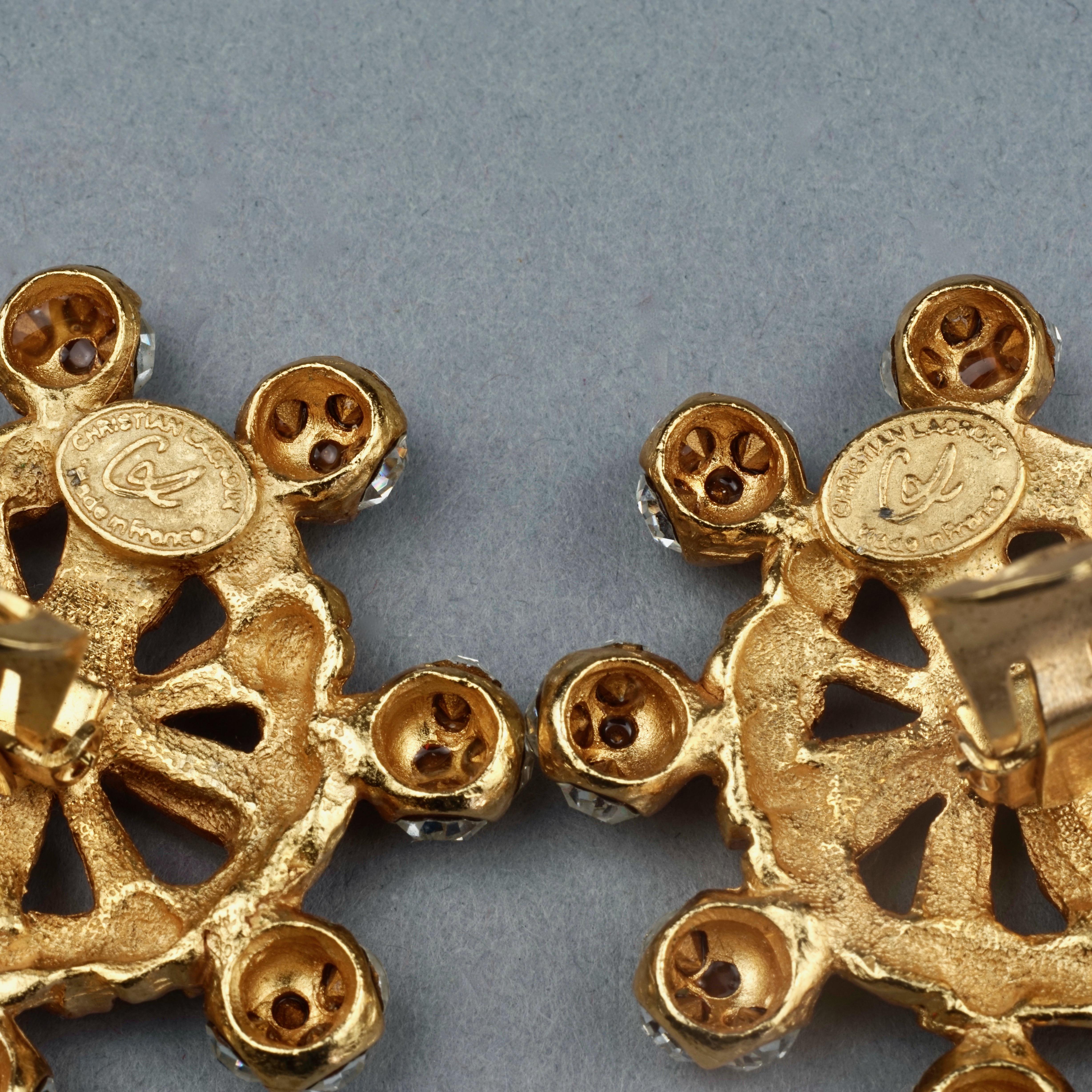 Vintage CHRISTIAN LACROIX Jeweled Nautical Wheel Earrings 6