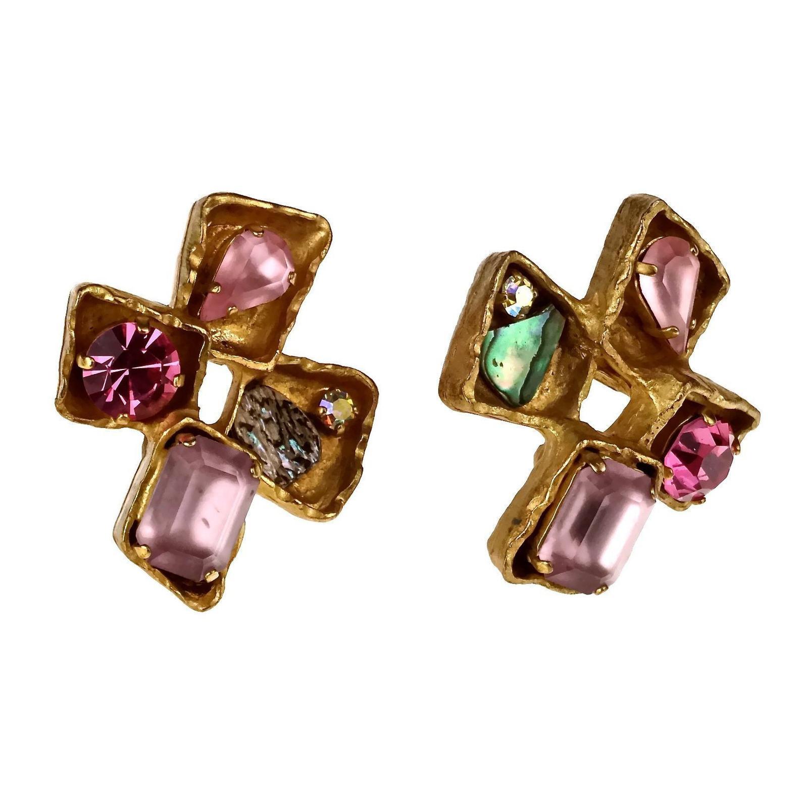 vintage cross earrings
