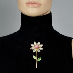 Vintage CHRISTIAN LACROIX Jewelled Flower Rhinestone Brooch