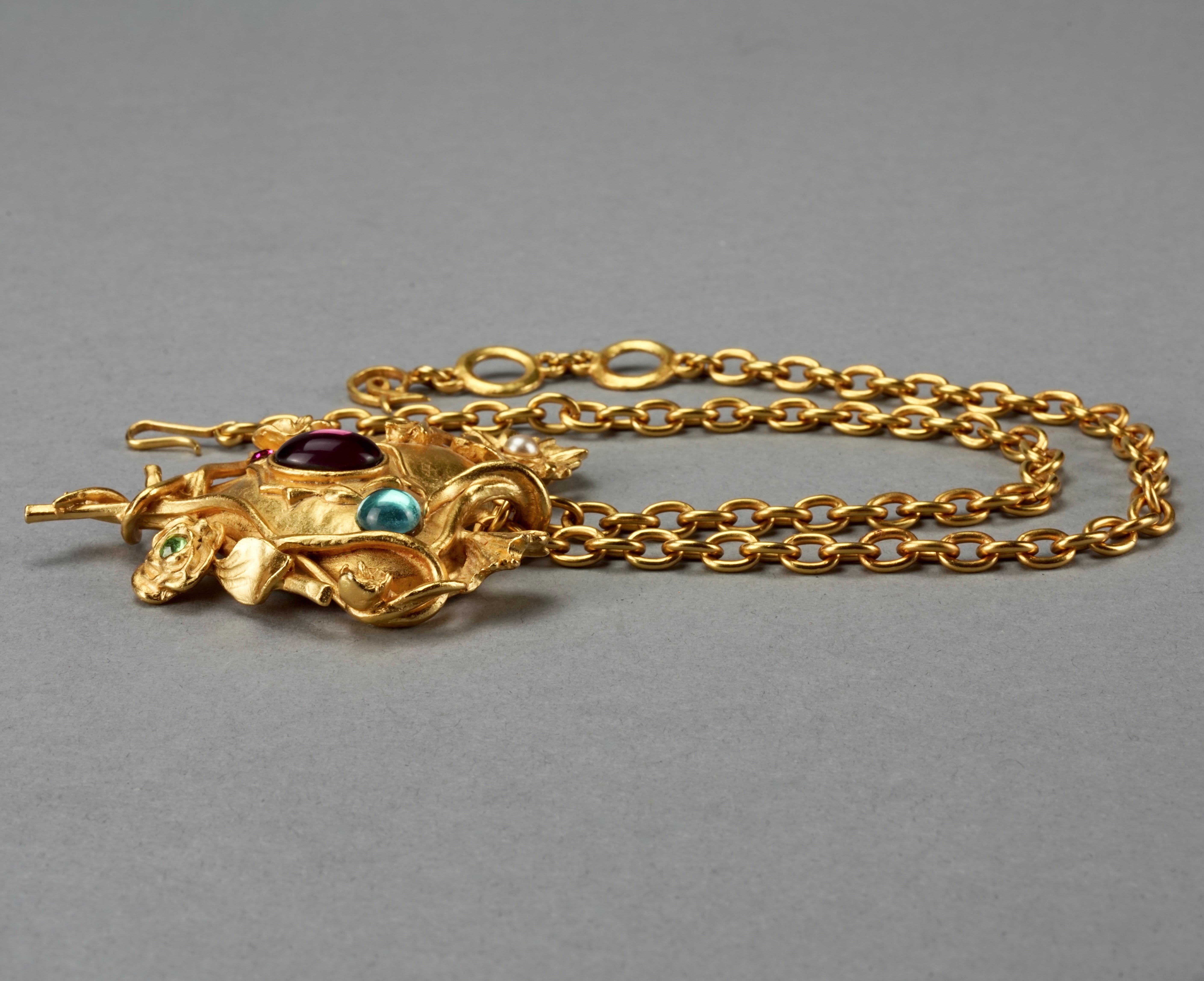 Women's Vintage CHRISTIAN LACROIX Jewelled Mirror Heart Necklace