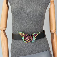 Vintage CHRISTIAN LACROIX Logo BAZAR Winged Enamel Belt