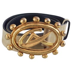 Vintage CHRISTIAN LACROIX Logo Monogram Buckle Brown Suede Leather Belt Vintage CHRISTIAN LACROIX Logo Monogram Buckle Brown Suede Leather Belt