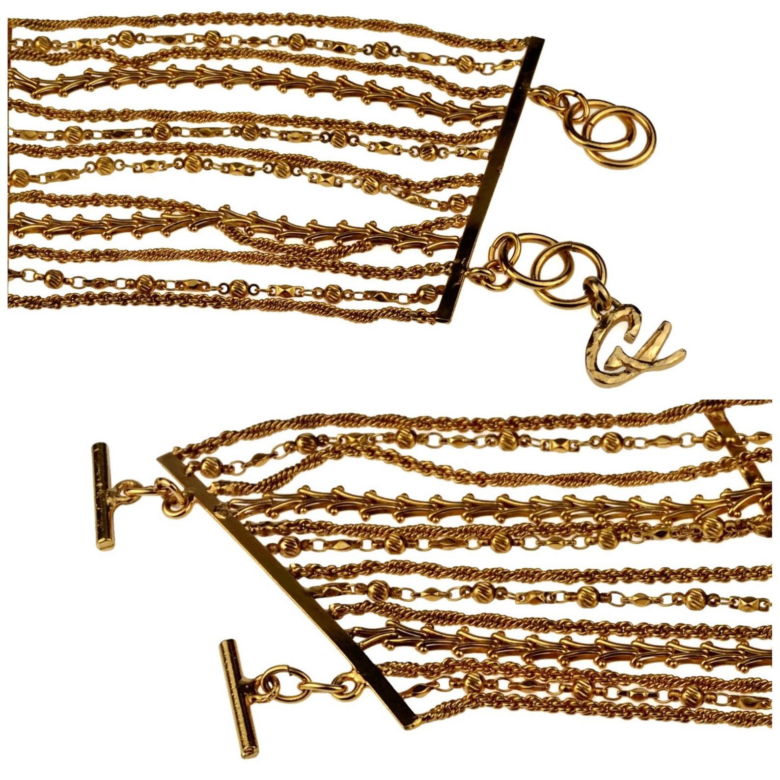 Vintage CHRISTIAN LACROIX Masai Multi Strand Chain Choker Necklace 6