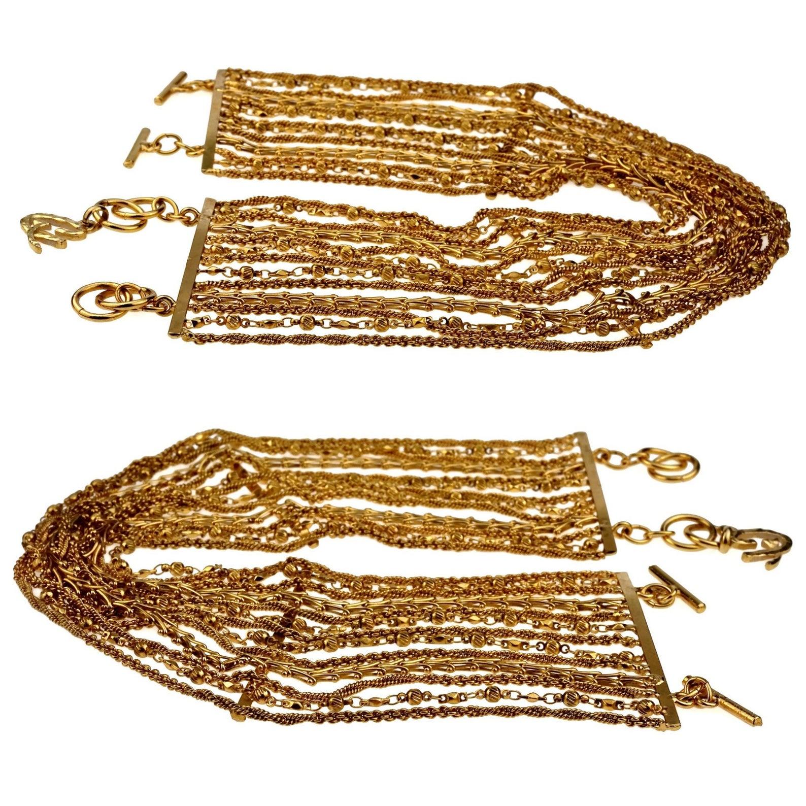 Women's Vintage CHRISTIAN LACROIX Masai Multi Strand Chain Choker Necklace