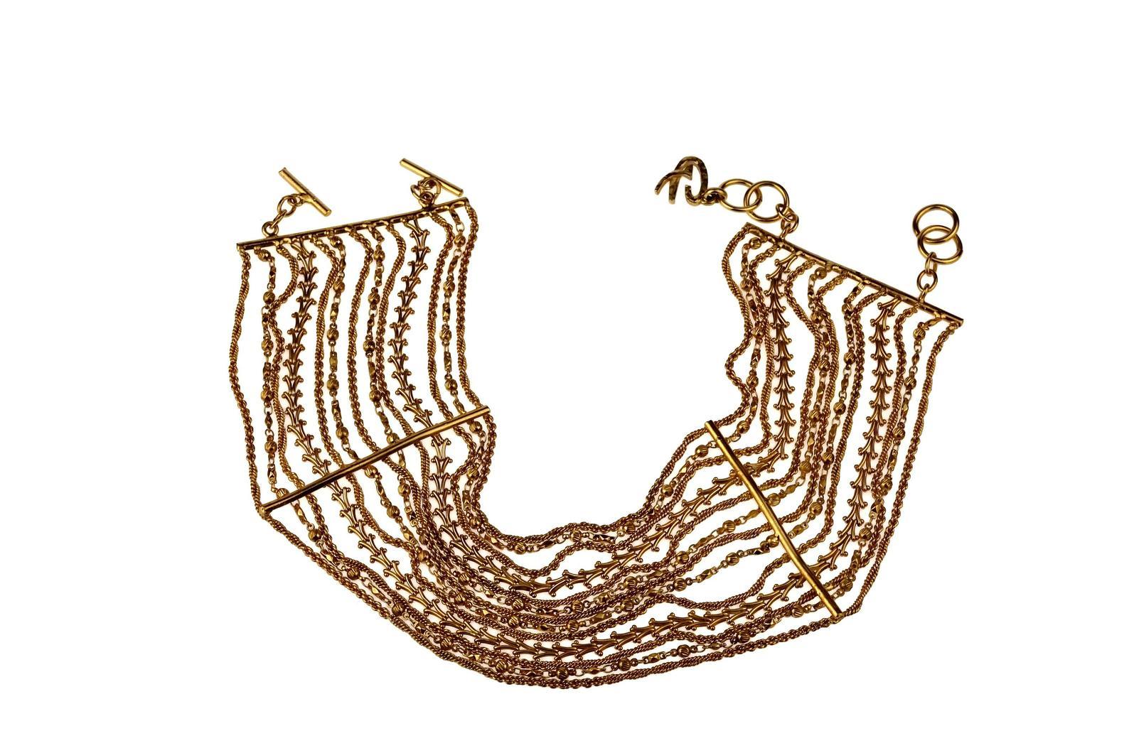 Vintage CHRISTIAN LACROIX Masai Multi Strand Chain Choker Necklace 1