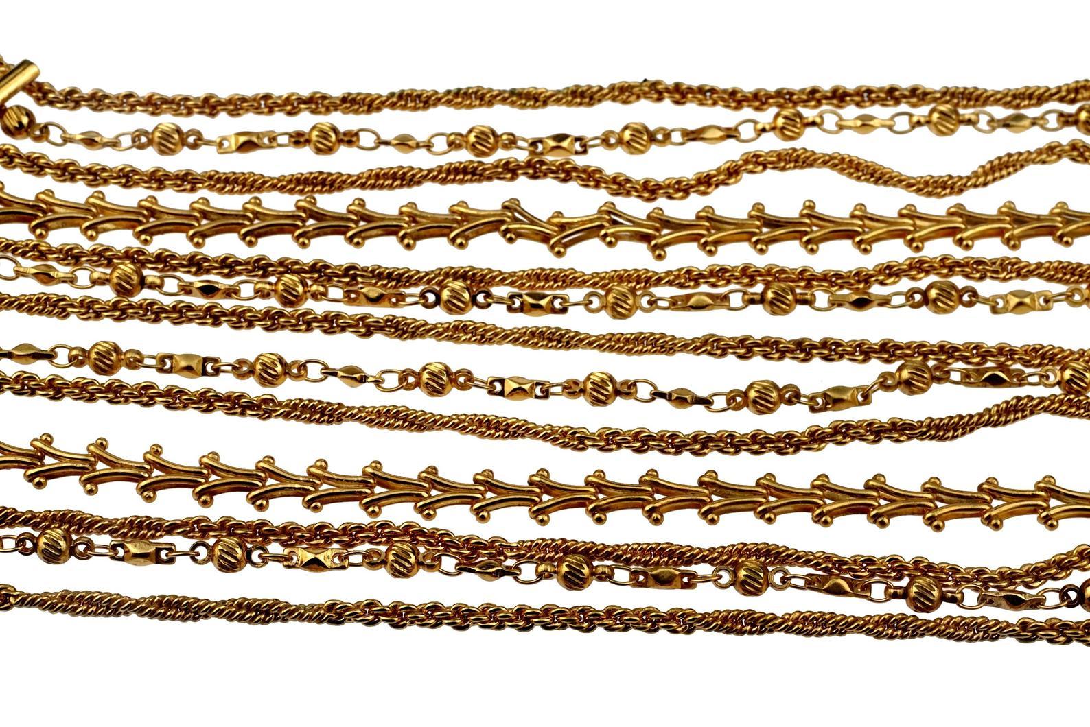 Vintage CHRISTIAN LACROIX Masai Multi Strand Chain Choker Necklace 3