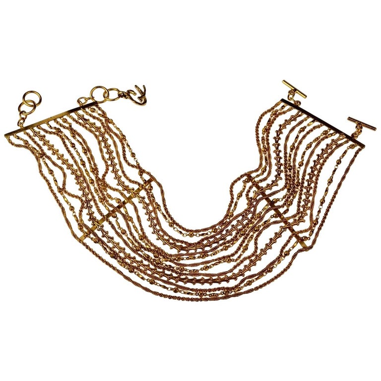 Vintage CHRISTIAN LACROIX Masai Multi Strand Chain Choker Necklace at ...