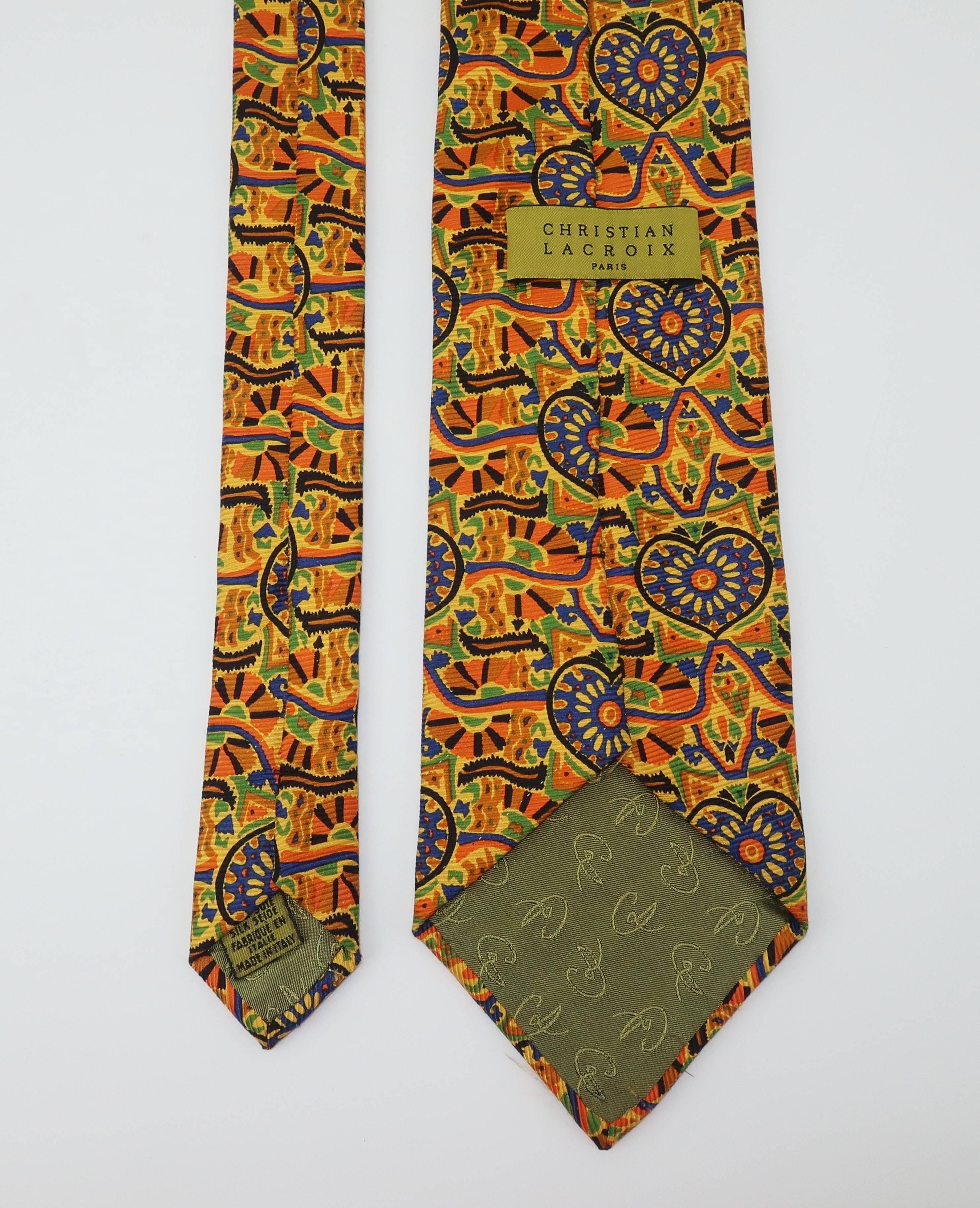 Vintage Christian Lacroix Men's Silk Necktie In Good Condition In Atlanta, GA