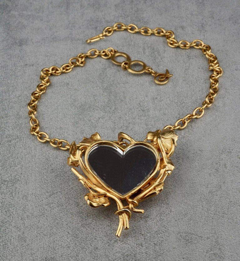 Vintage CHRISTIAN LACROIX Mirror Heart Necklace at 1stDibs