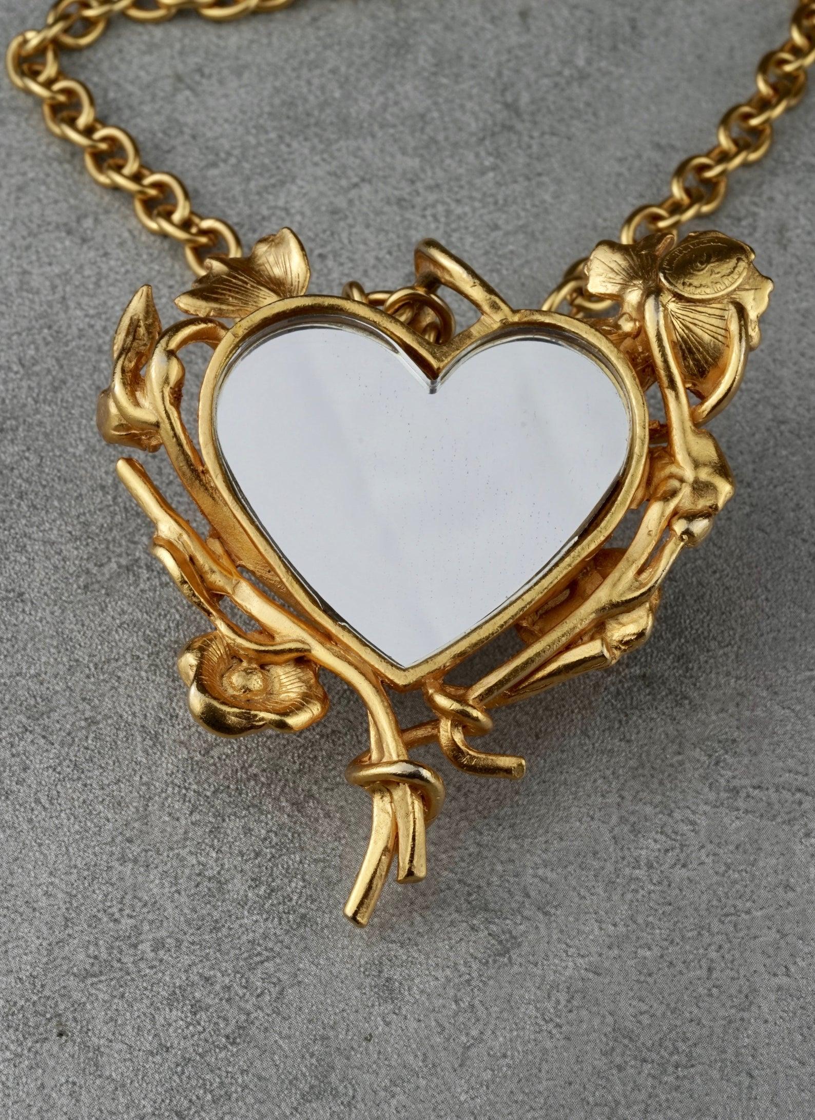 Women's Vintage CHRISTIAN LACROIX Mirror Heart Necklace