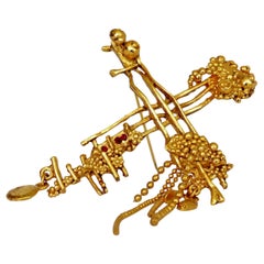 Vintage CHRISTIAN LACROIX Modernist Bubble Cross Brooch