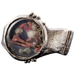 Vintage CHRISTIAN LACROIX Movable Charms Nautical Cuff Bracelet