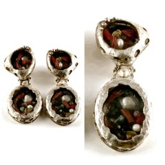 Vintage CHRISTIAN LACROIX Movable Charms Nautical Drop Earrings