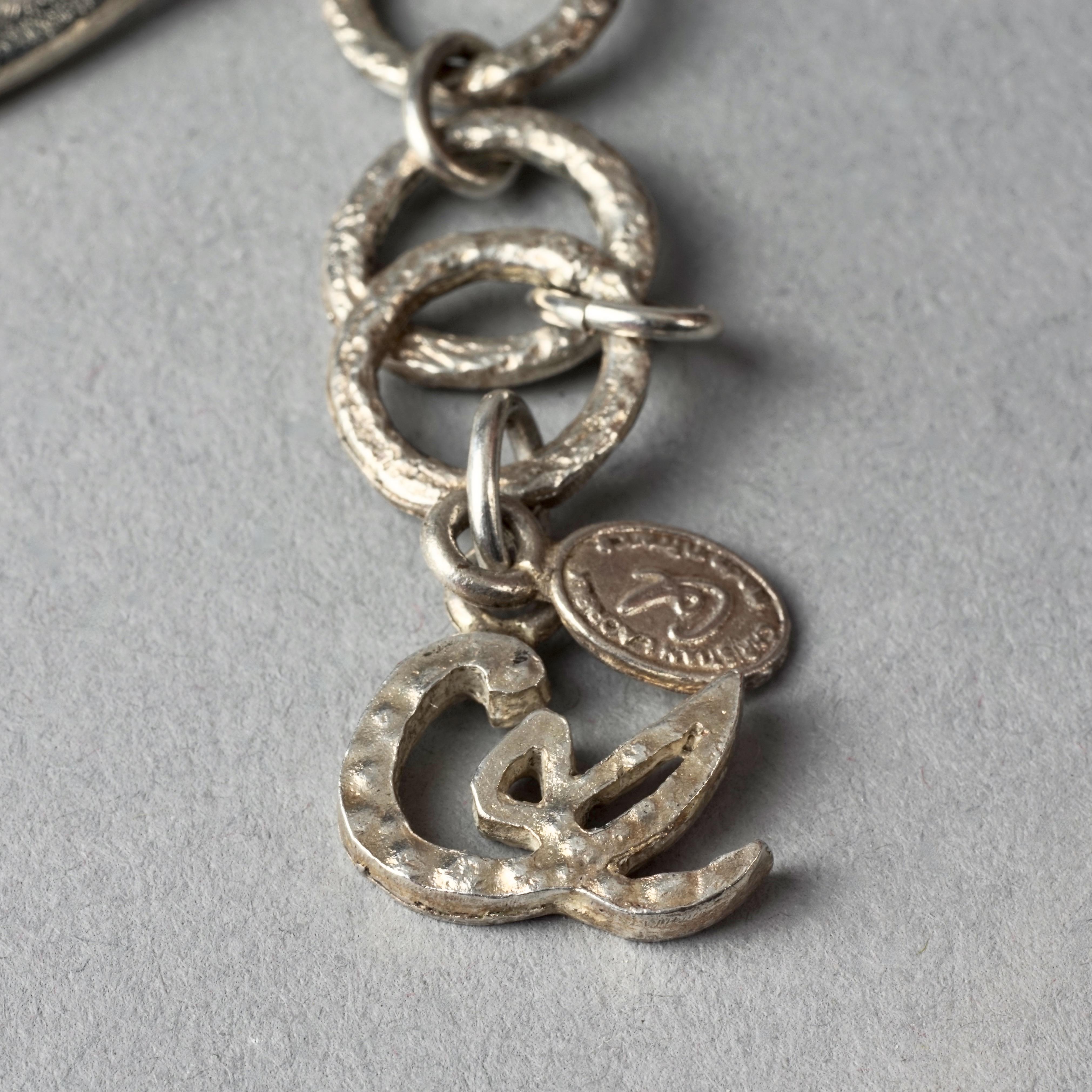 Vintage CHRISTIAN LACROIX Movable Nautical Charm Medallion Rigid Necklace For Sale 6