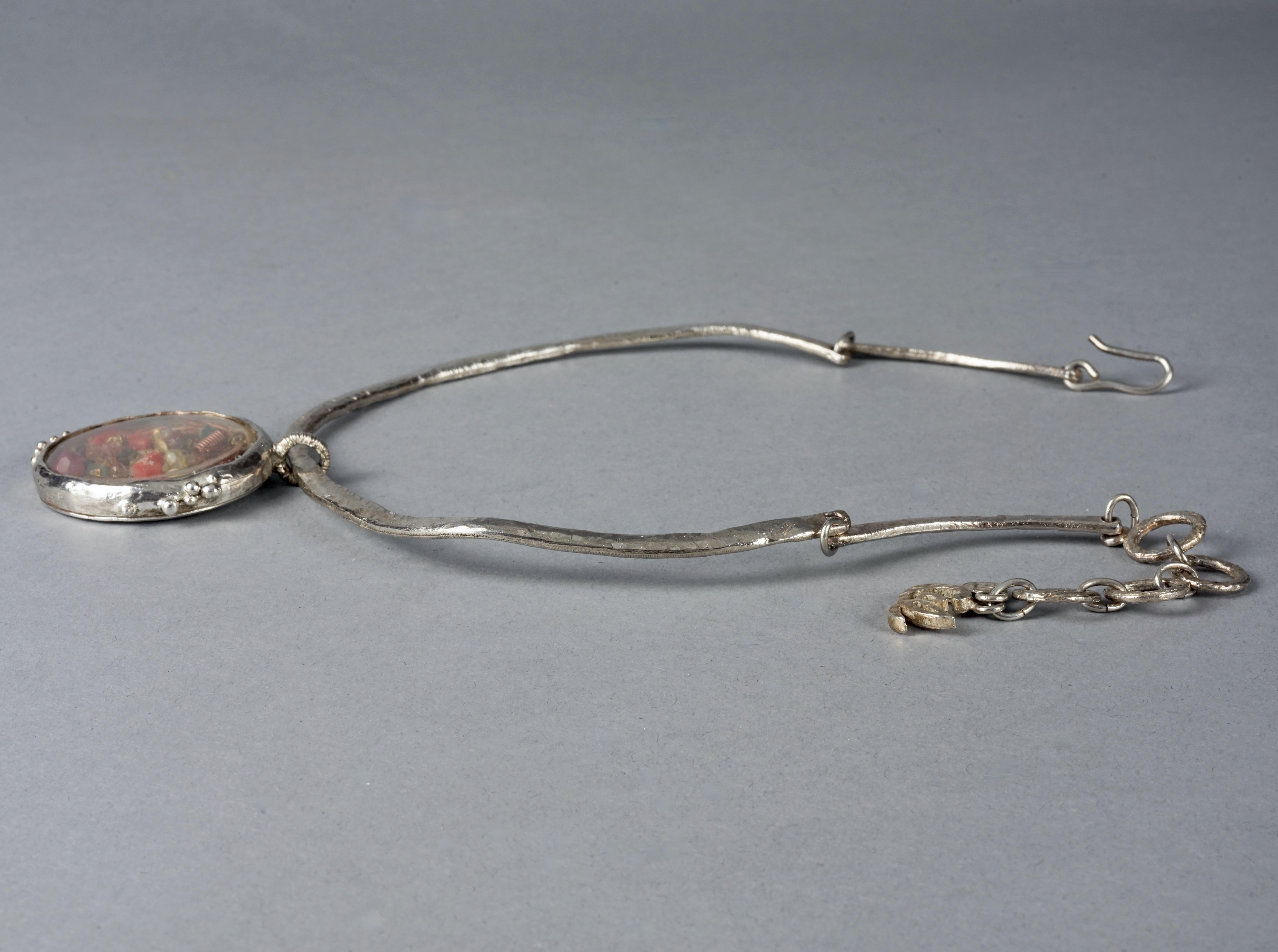 Women's Vintage CHRISTIAN LACROIX Movable Nautical Charm Medallion Rigid Necklace For Sale