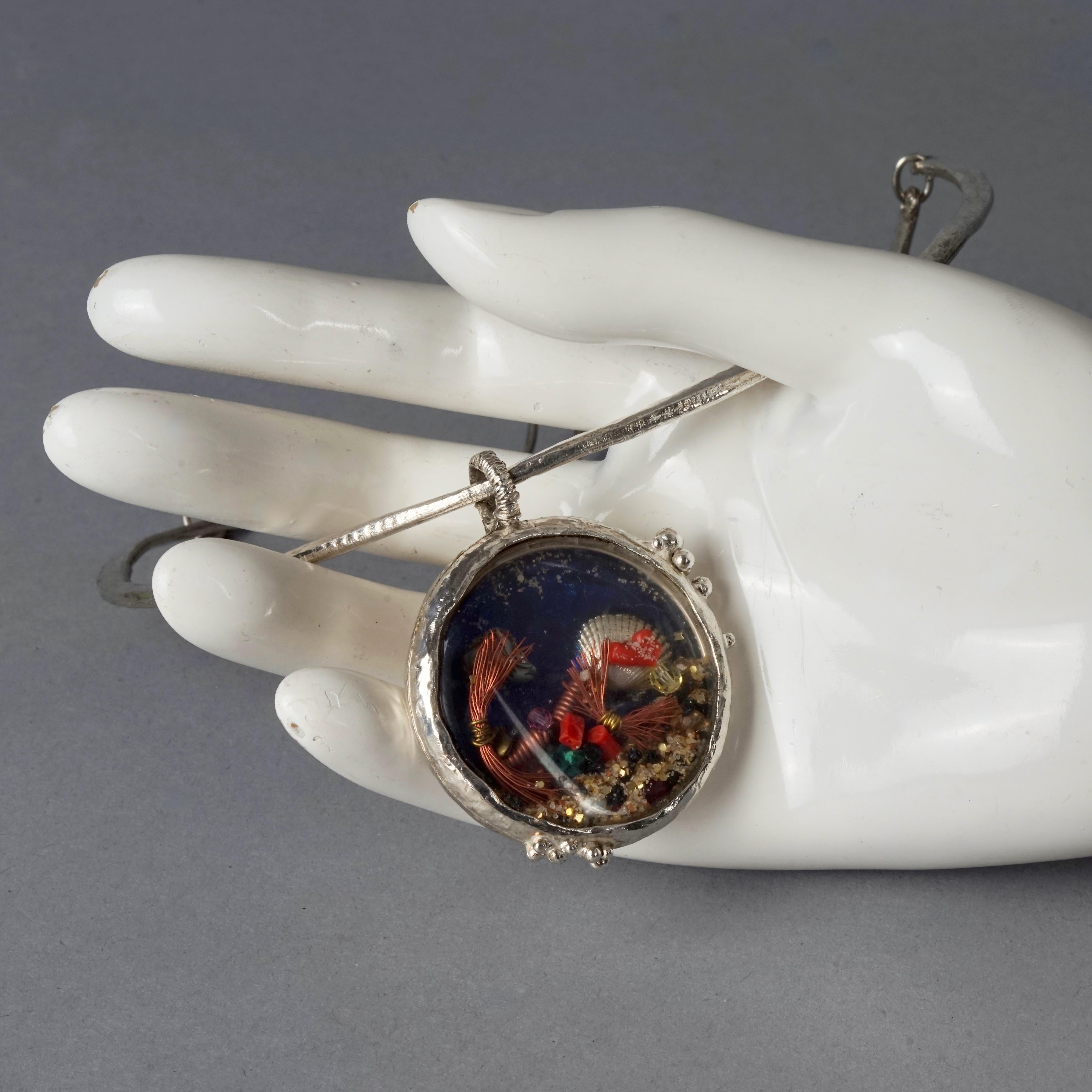 Vintage CHRISTIAN LACROIX Movable Nautical Charm Medallion Rigid Necklace For Sale 3