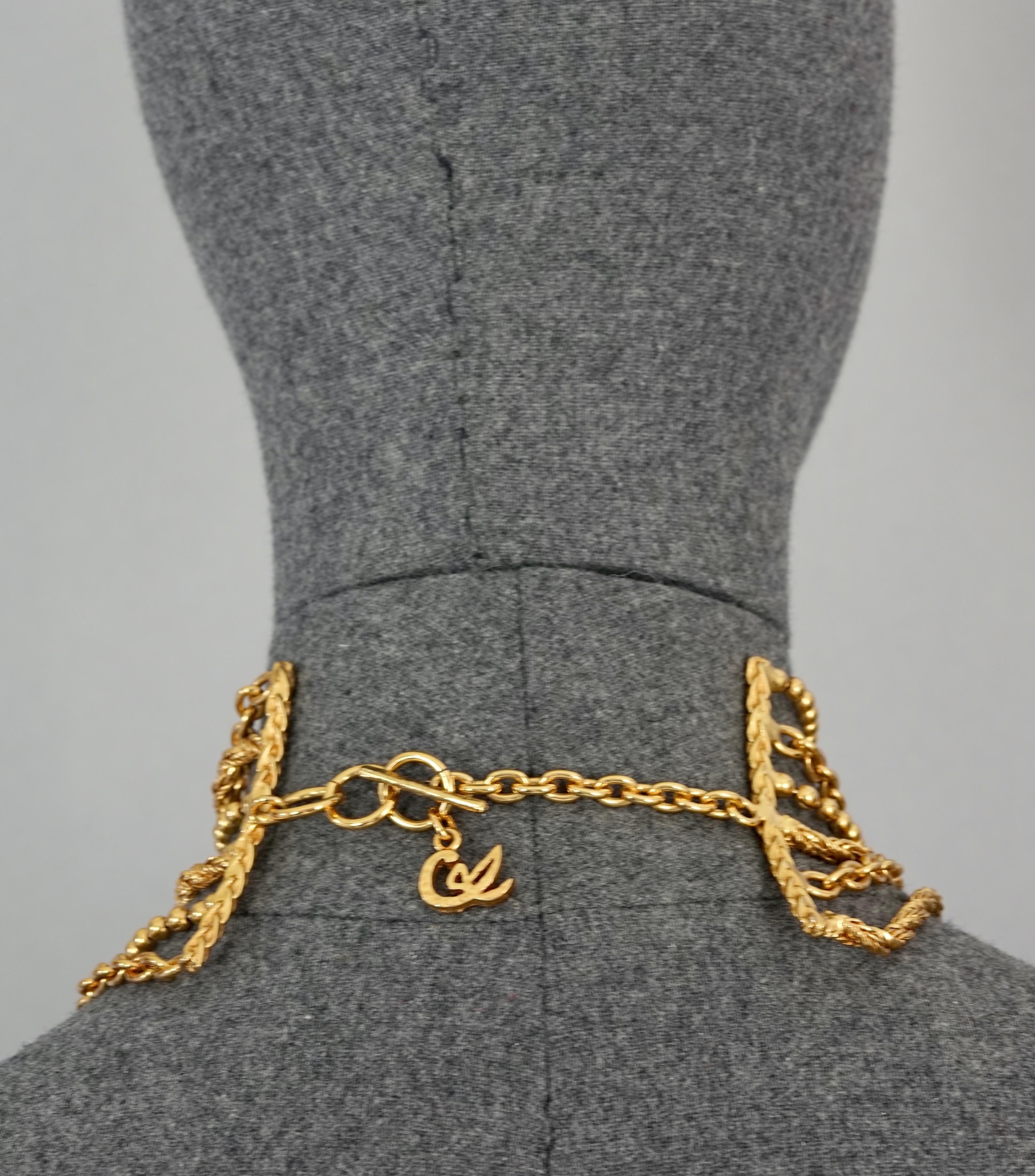 Women's Vintage CHRISTIAN LACROIX Multi Layer Iconic Charm Choker Necklace