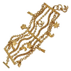 Vintage CHRISTIAN LACROIX Multi Layer Iconic Charm Cuff Bracelet