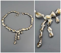 Vintage CHRISTIAN LACROIX Nugget Two Tone Lariat Choker Necklace