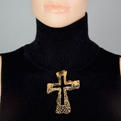 Vintage CHRISTIAN LACROIX Openwork Cross Brooch
