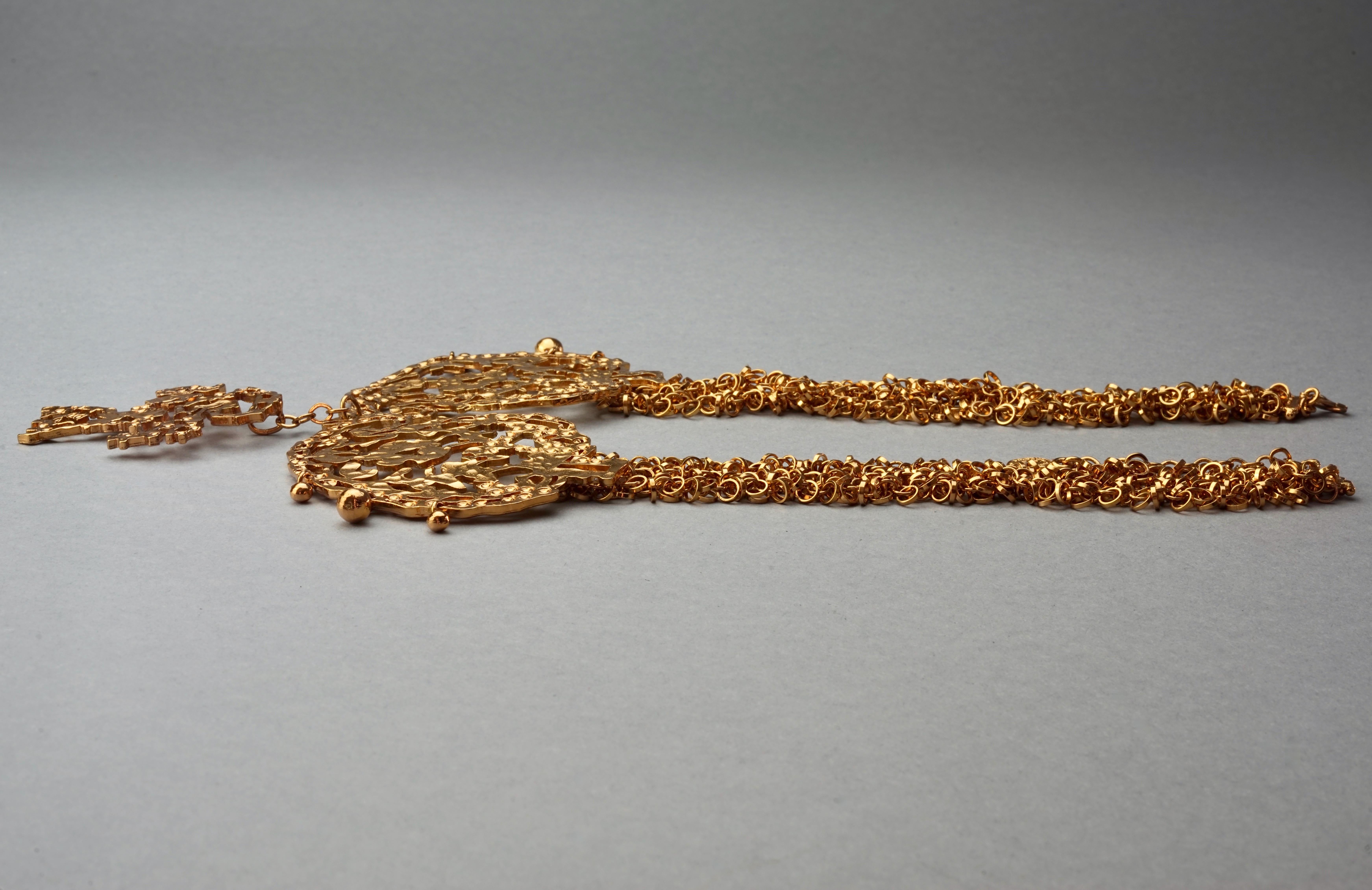 Vintage CHRISTIAN LACROIX Opulent Filigree Multi Chain Necklace For Sale 1