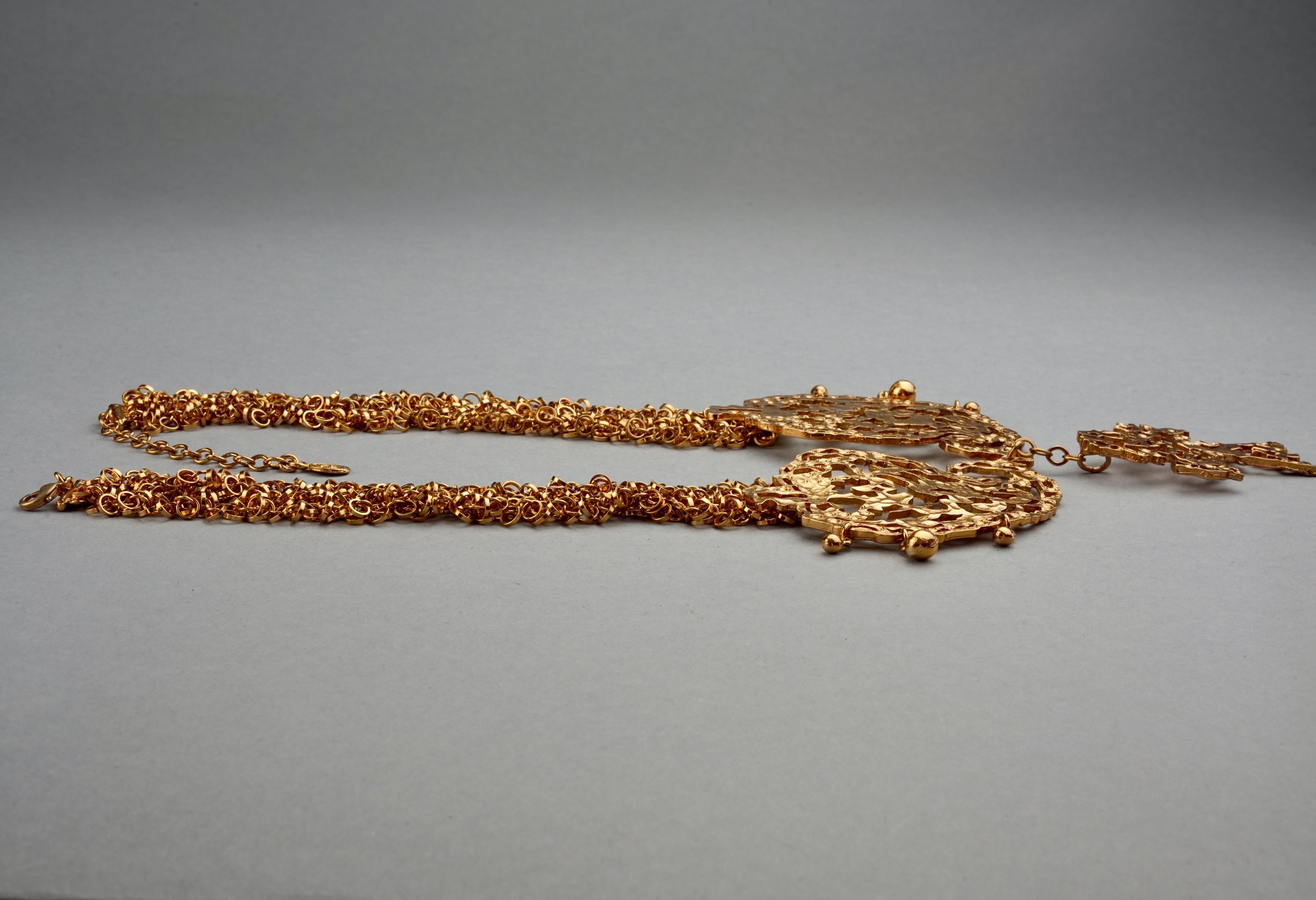 Vintage CHRISTIAN LACROIX Opulent Filigree Multi Chain Necklace For Sale 2