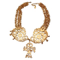 Vintage CHRISTIAN LACROIX Opulent Filigree Multi Chain Necklace