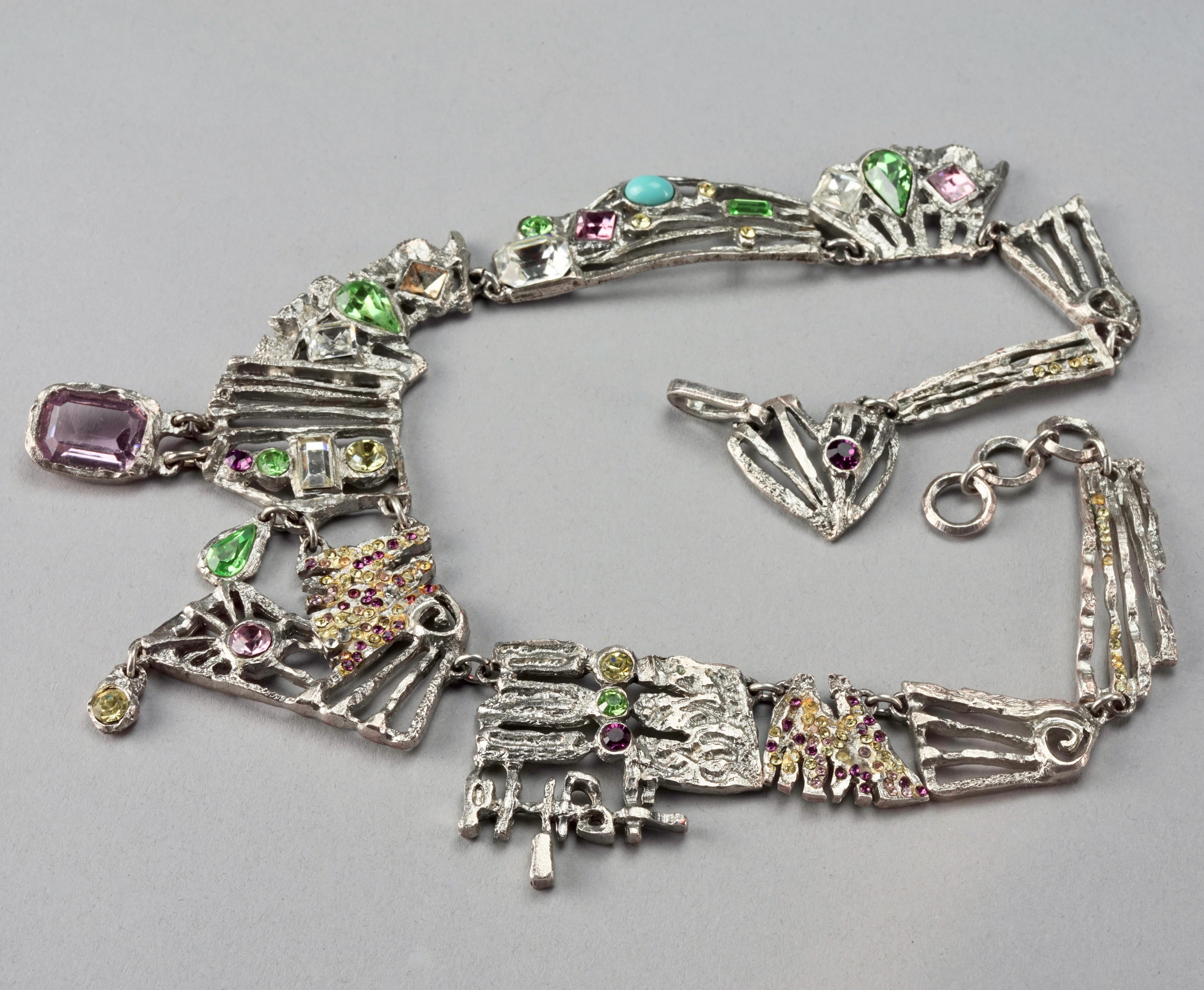Vintage CHRISTIAN LACROIX Opulent Jewelled Openwork Necklace For Sale 1
