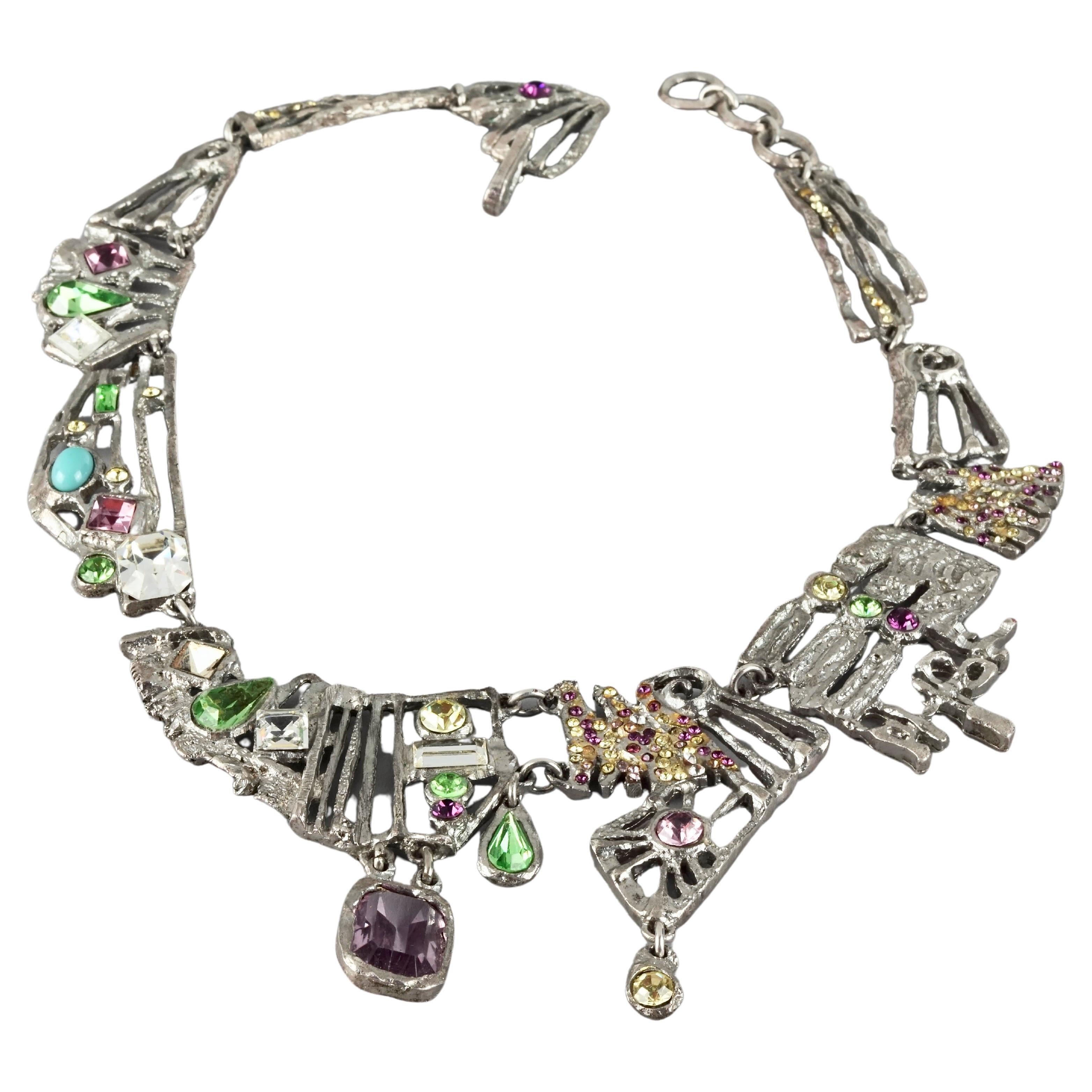 Vintage CHRISTIAN LACROIX Opulent Jewelled Openwork Necklace