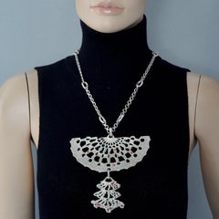 Vintage CHRISTIAN LACROIX Opulent Massive Pendant Cabochon Embellished Necklace