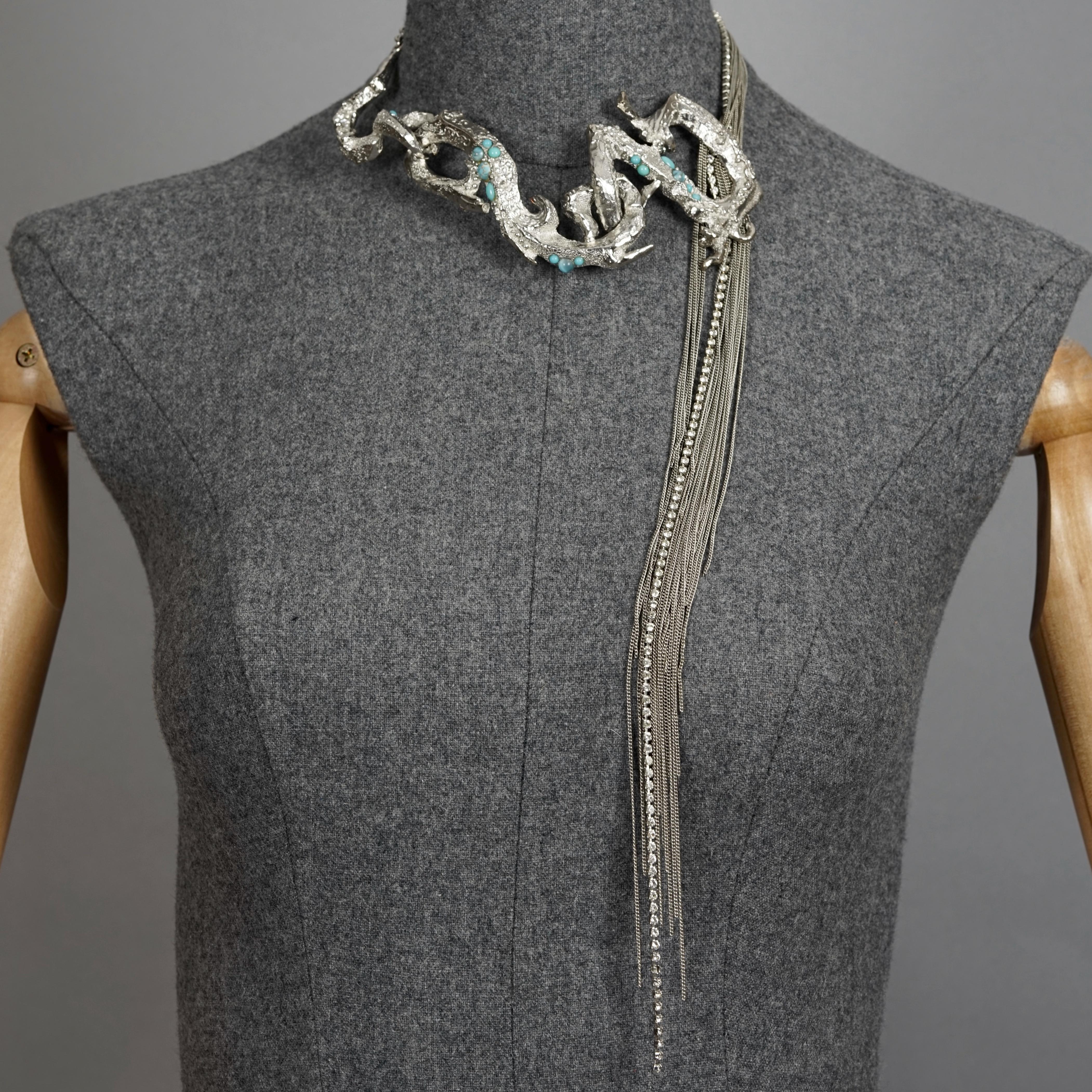 Vintage CHRISTIAN LACROIX Opulent Rigid Cascading Multi Chain Choker Necklace For Sale 5
