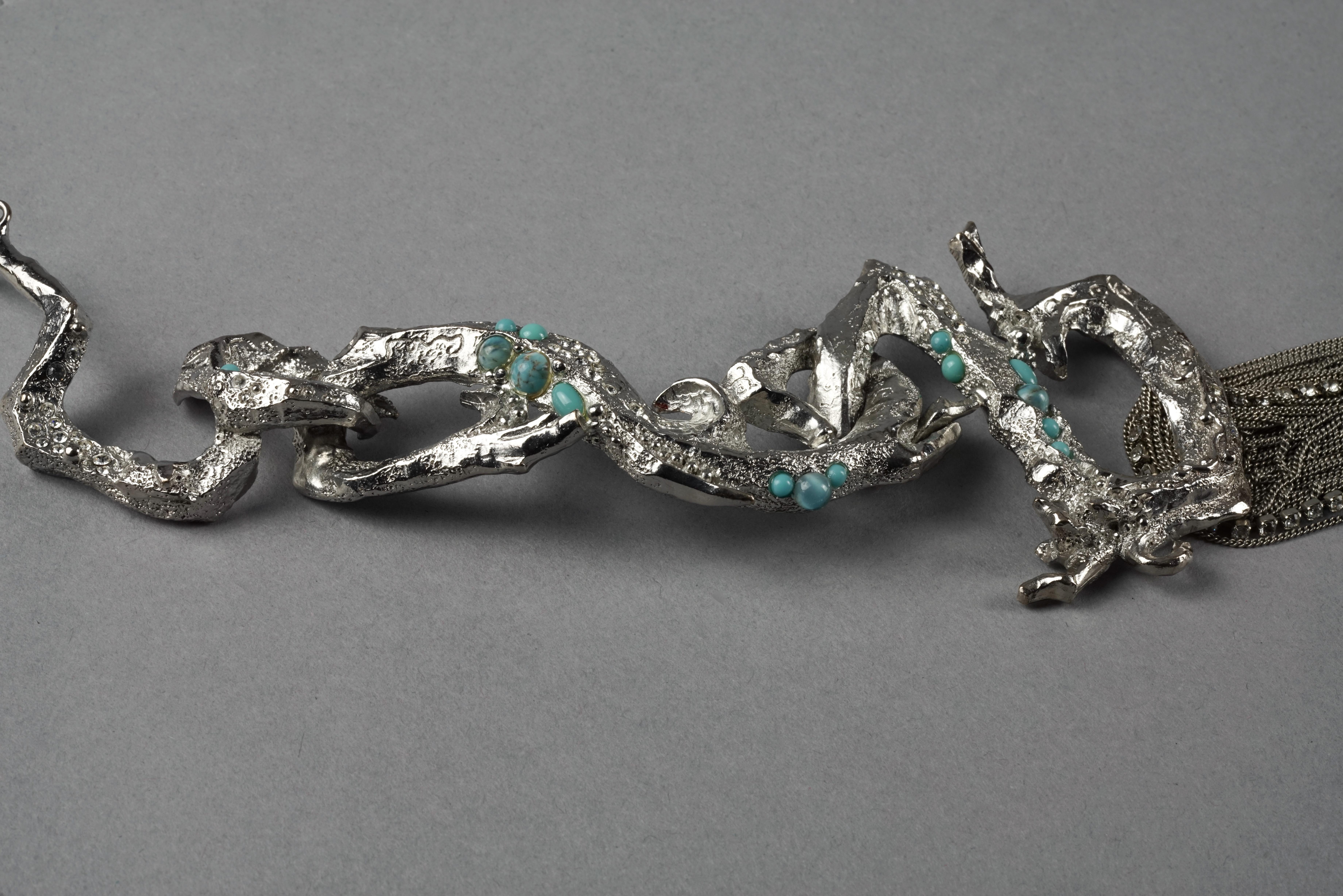 Women's Vintage CHRISTIAN LACROIX Opulent Rigid Cascading Multi Chain Choker Necklace For Sale
