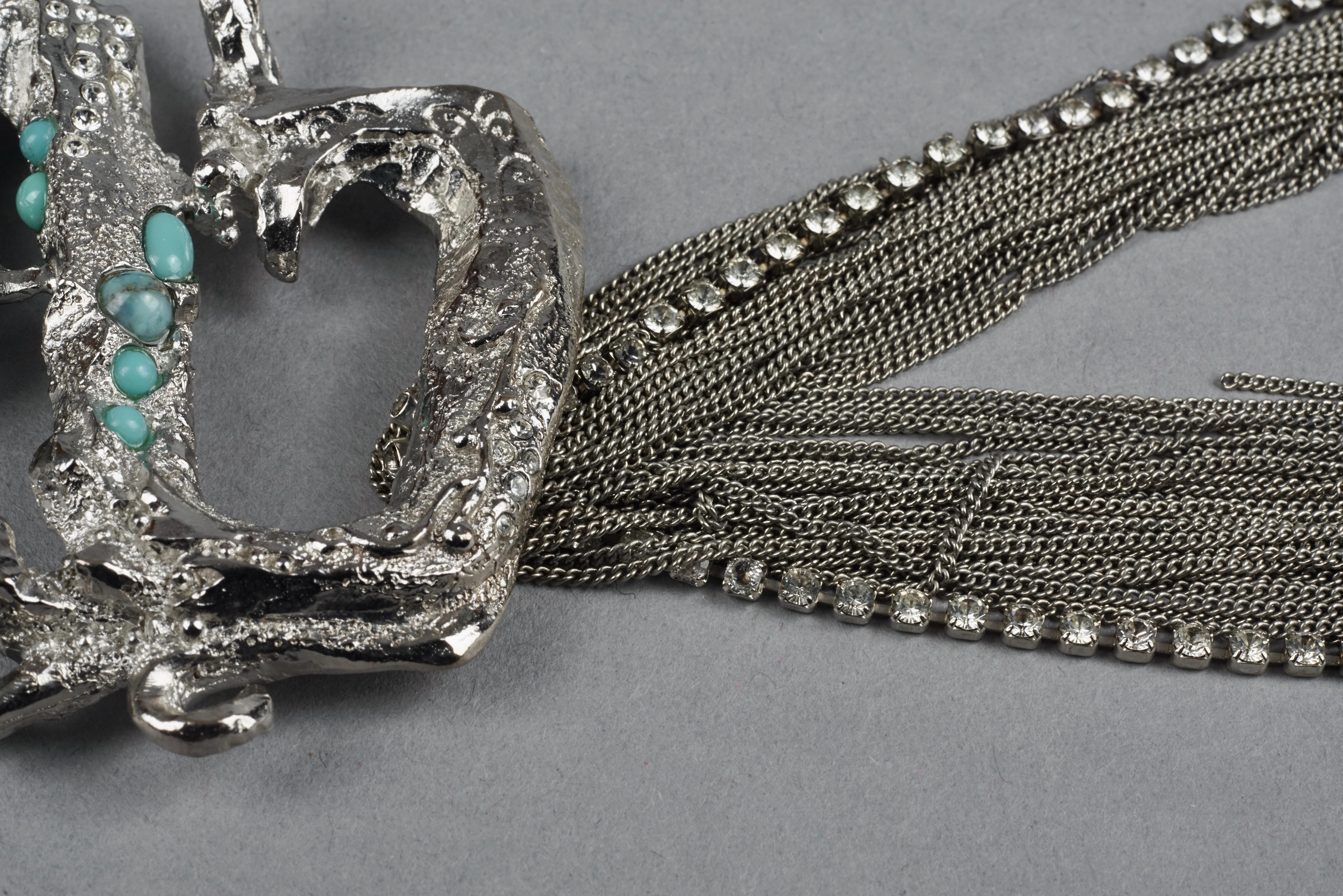 Vintage CHRISTIAN LACROIX Opulent Rigid Cascading Multi Chain Choker Necklace For Sale 1