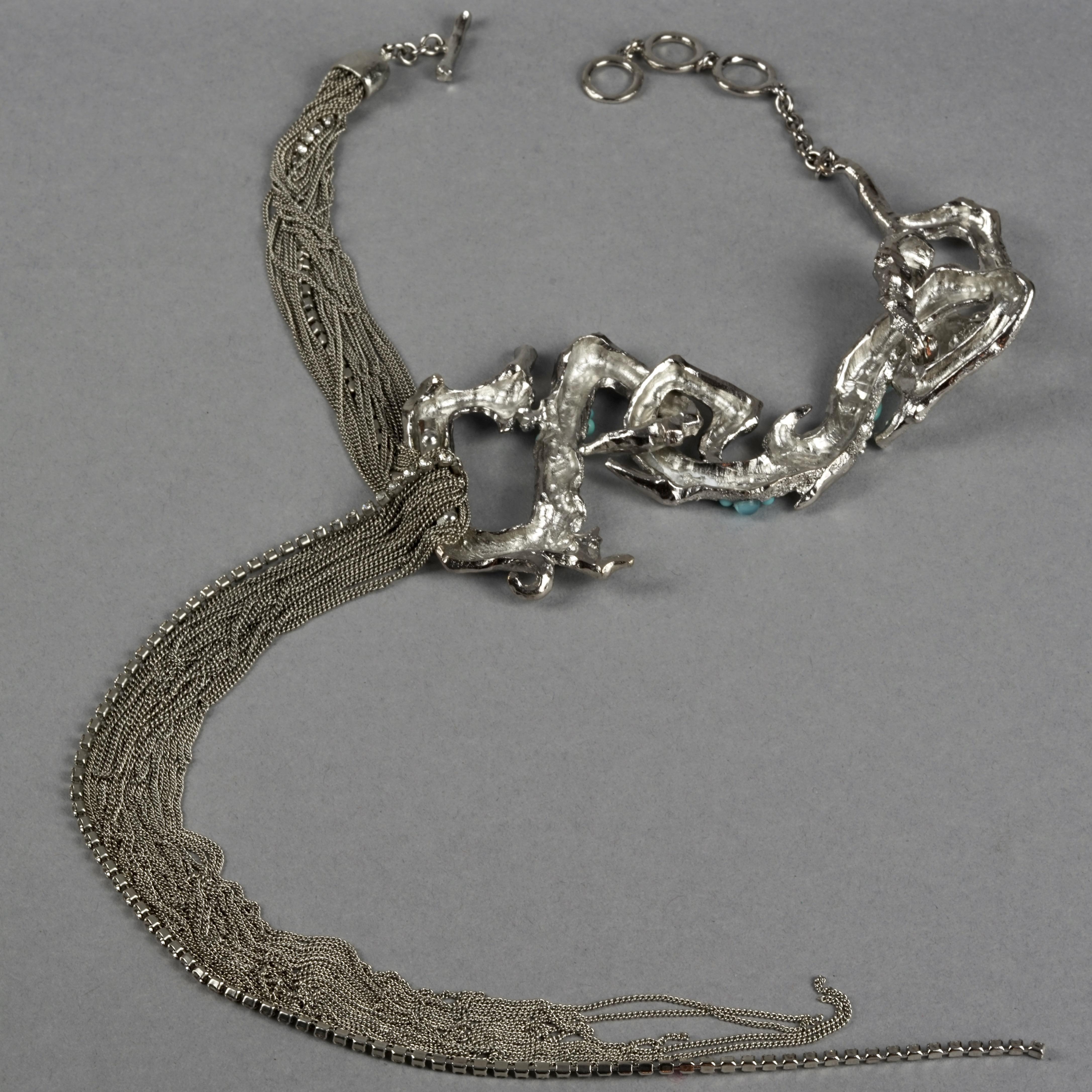 Vintage CHRISTIAN LACROIX Opulent Rigid Cascading Multi Chain Choker Necklace For Sale 3