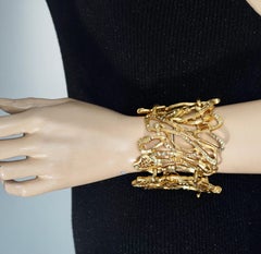 Vintage CHRISTIAN LACROIX Opulent Wide Rhinestone Bracelet Cuff