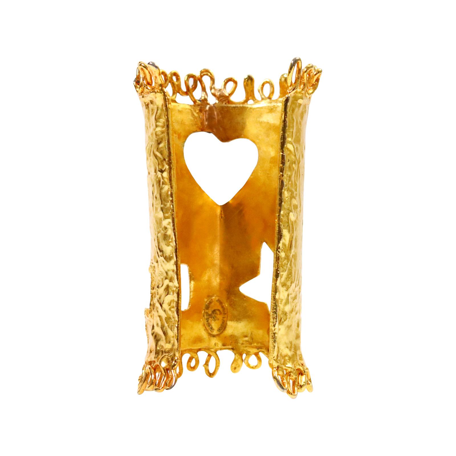 Artist Vintage Christian Lacroix Gold Iconic Cutout Cuff, Circa 1990s For Sale