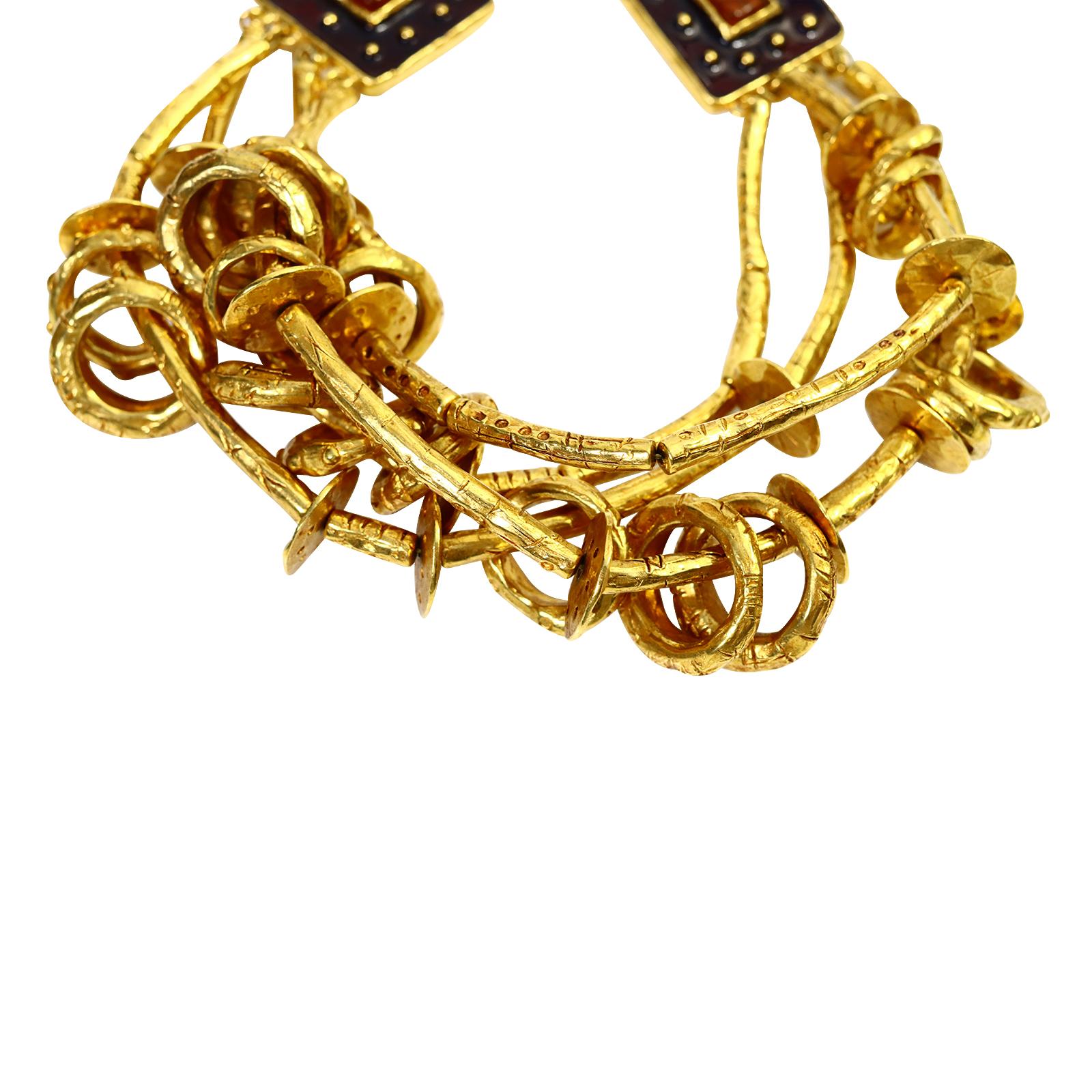 Vintage Christian Lacroix Vintage Gold Toned Choker Circa 1990s For Sale 6