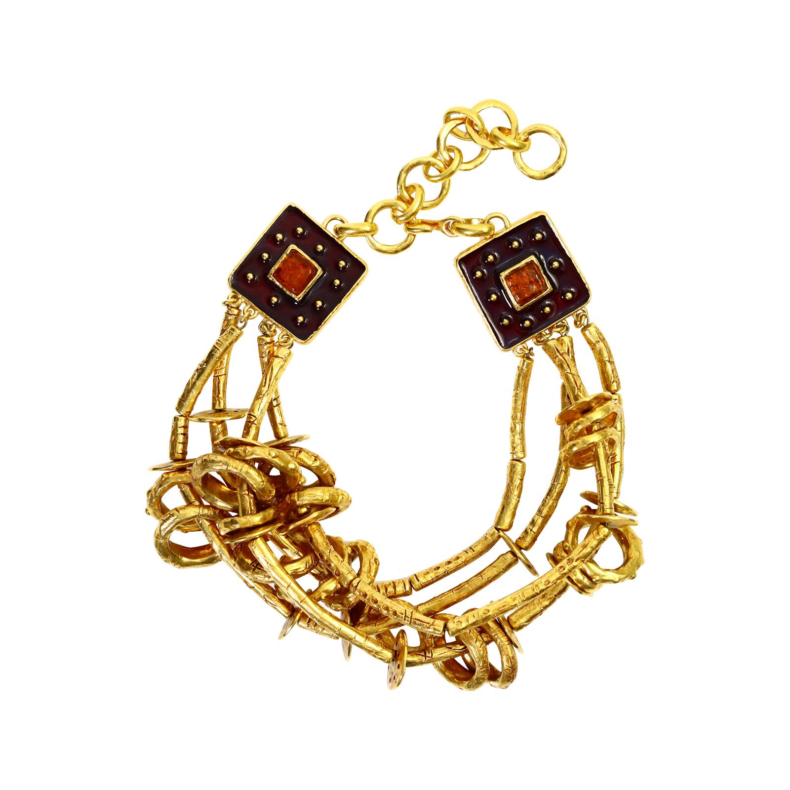 Vintage Christian Lacroix Vintage Gold Toned Choker Circa 1990s For Sale 3