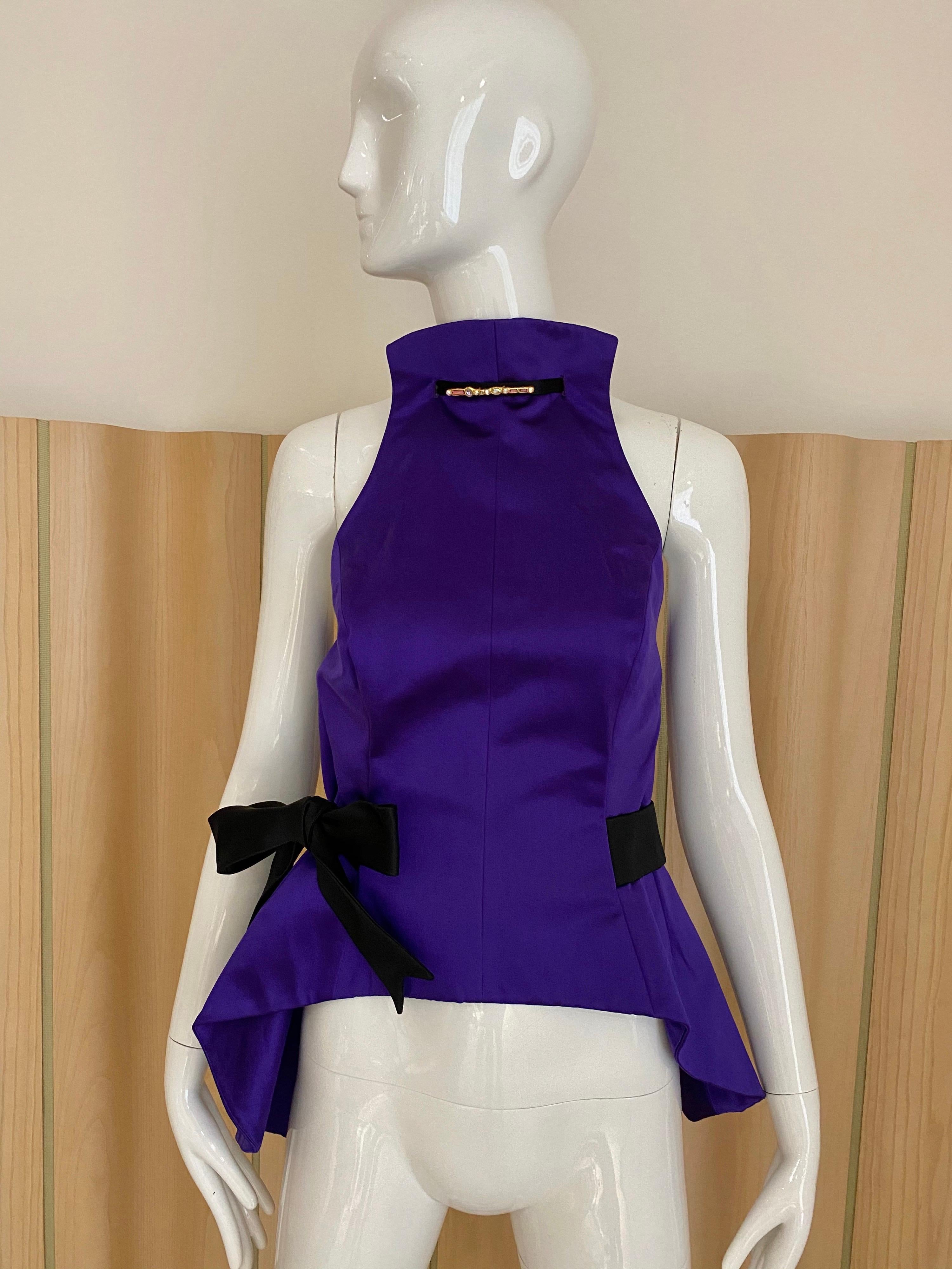 Vintage Christian Lacroix Purple Silk Top 1