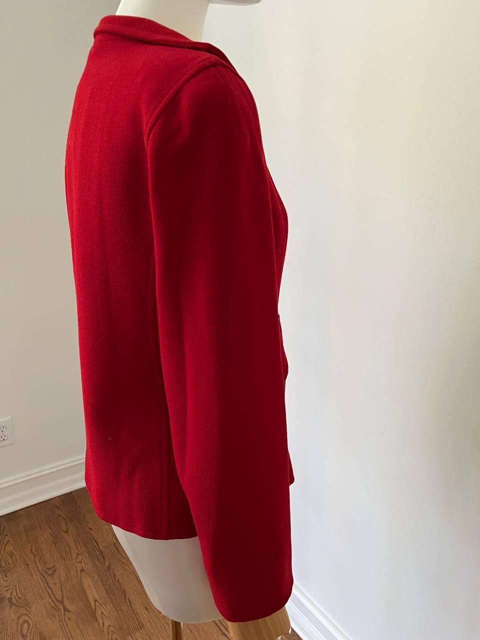 Vintage Christian Lacroix Red Accented Button Wool Blazer, 1991 6