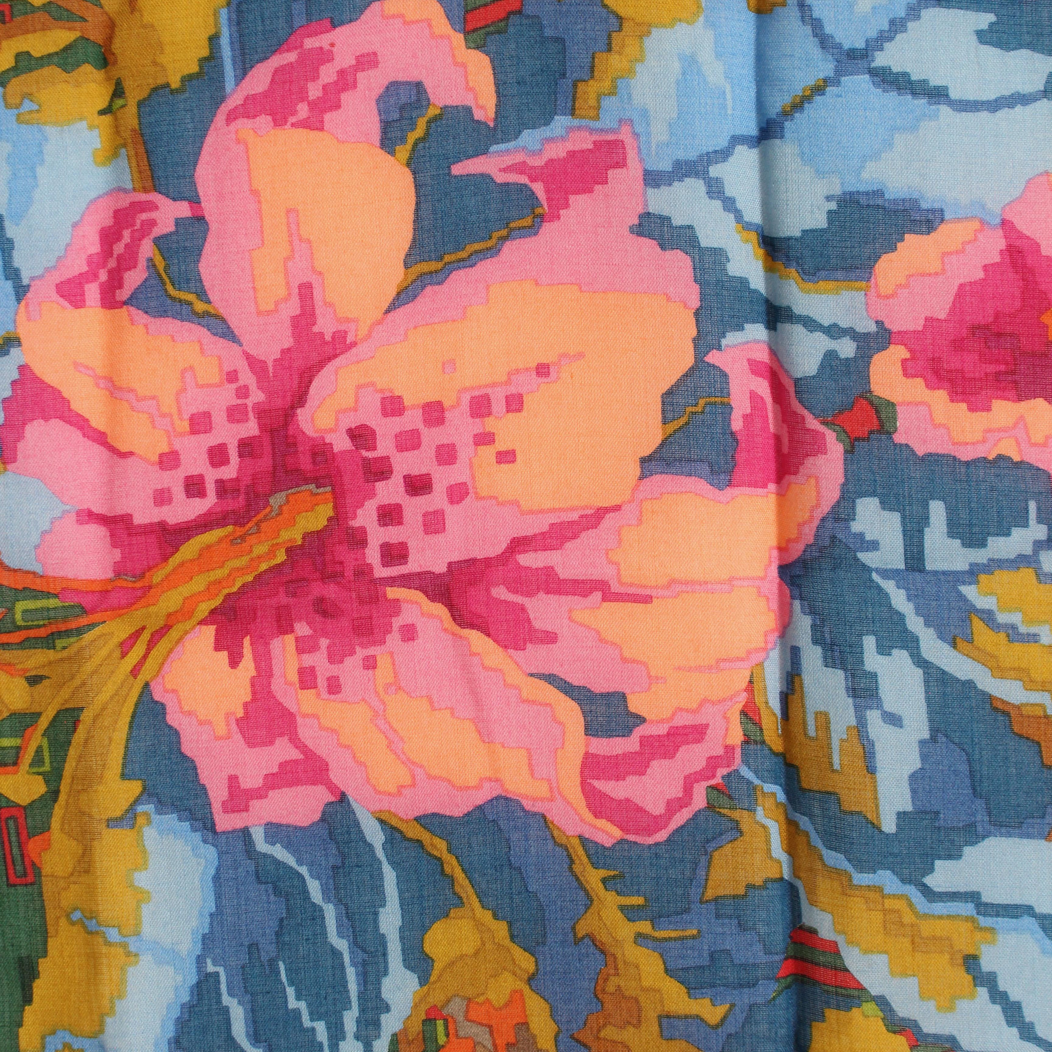 Christian Lacroix - Châle vintage à grand imprimé floral audacieux 46 en laine mélangée en vente 1