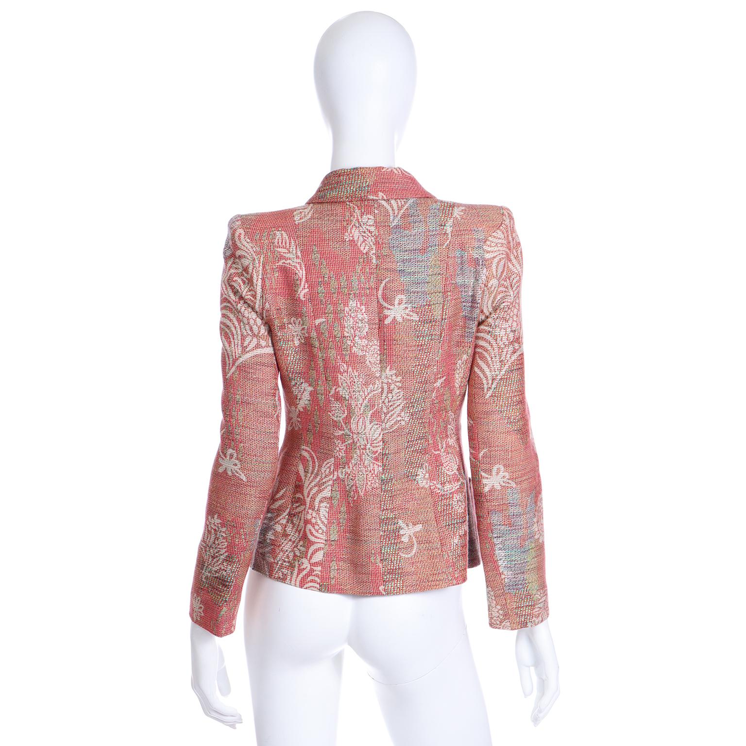 Vintage Christian Lacroix Spring 1999 Blazer Jacket in Linen Wool Blend In Excellent Condition For Sale In Portland, OR