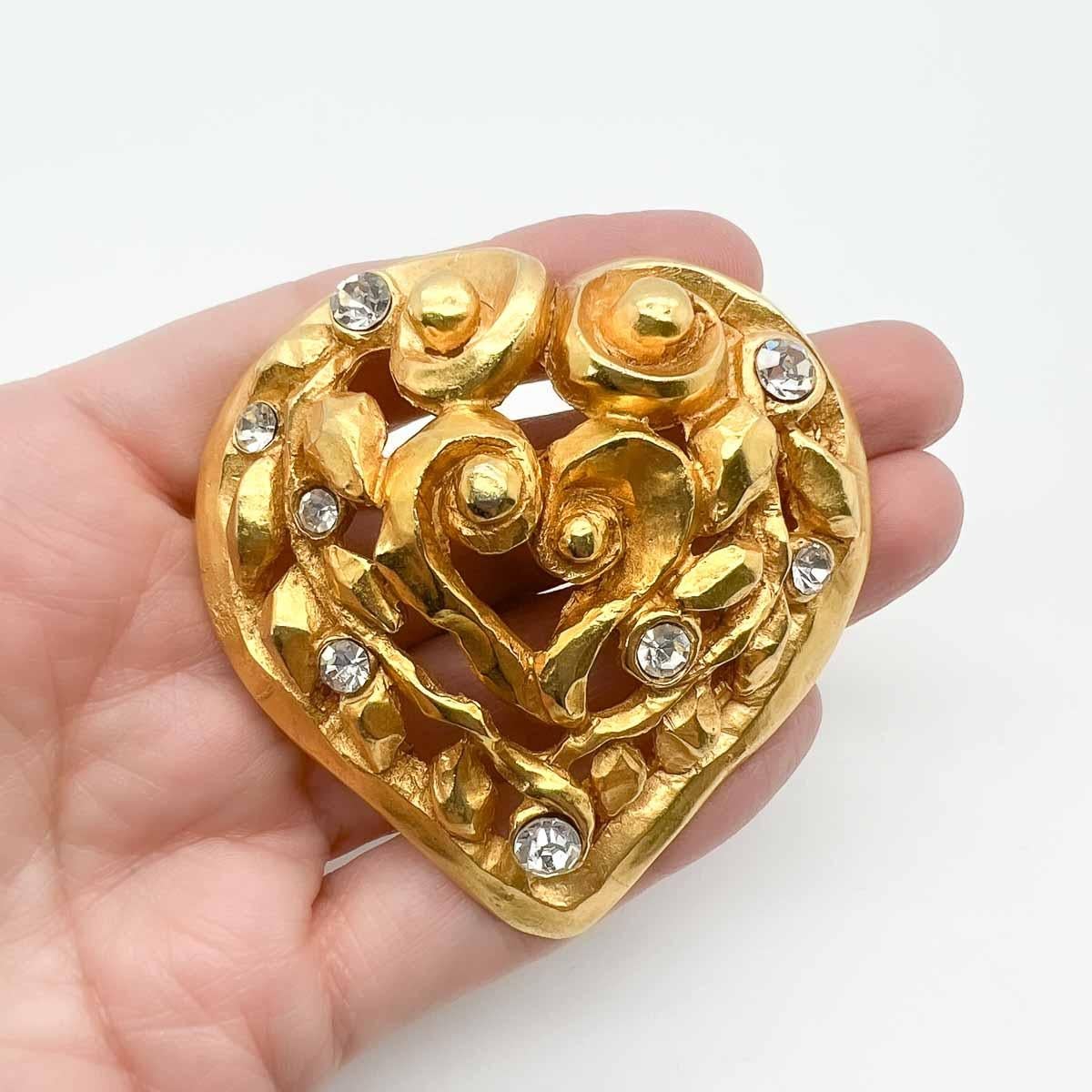 Vintage Christian Lacroix Statement Heart Limited Edition 'Noel 1991' Brooch In Good Condition For Sale In Wilmslow, GB