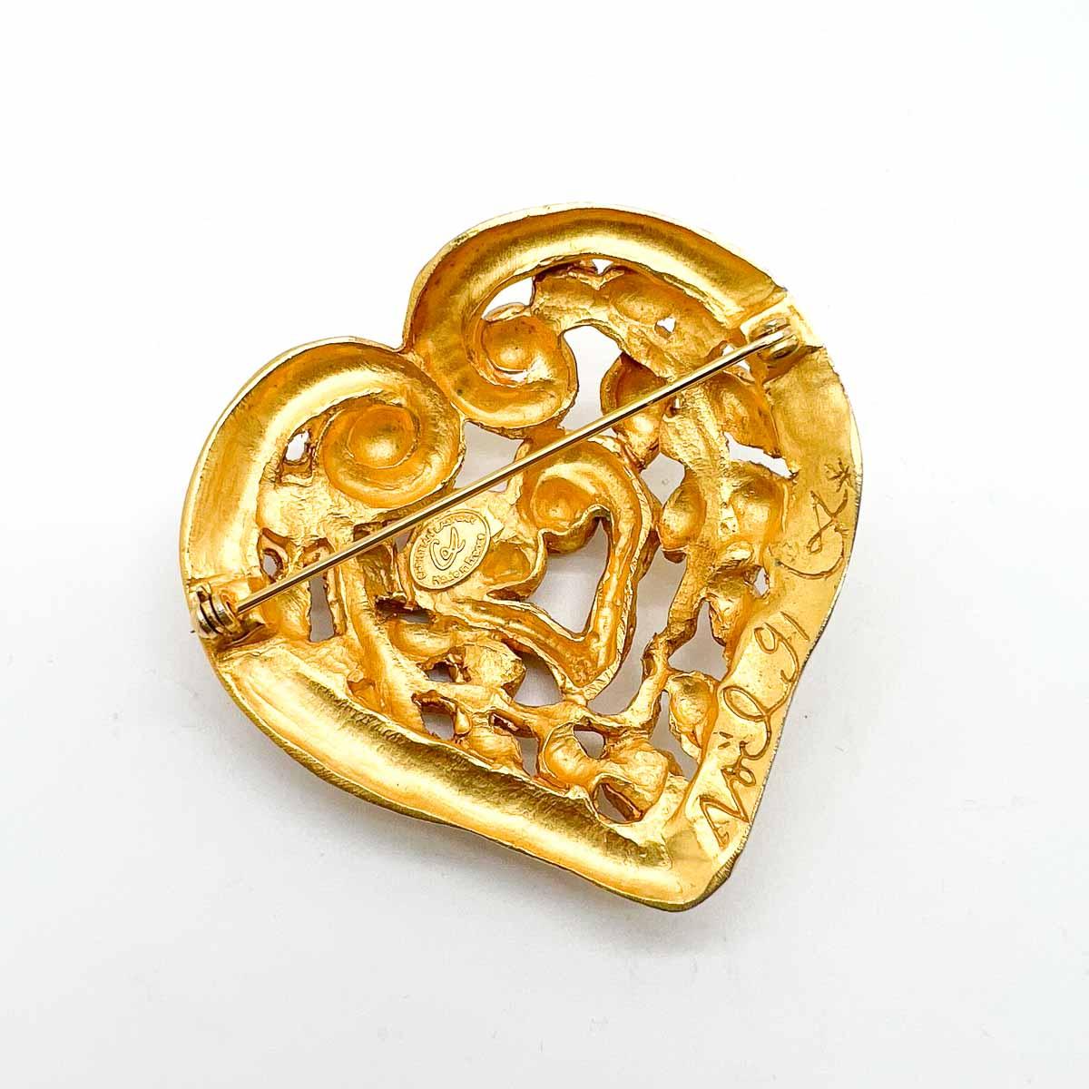 Vintage Christian Lacroix Statement Heart Limited Edition 'Noel 1991' Brooch For Sale 1