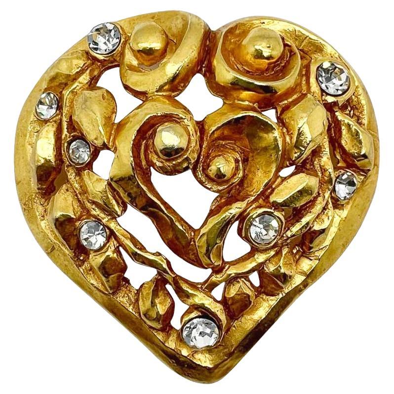 Vintage Christian Lacroix Statement Heart Limited Edition 'Noel 1991' Brooch For Sale