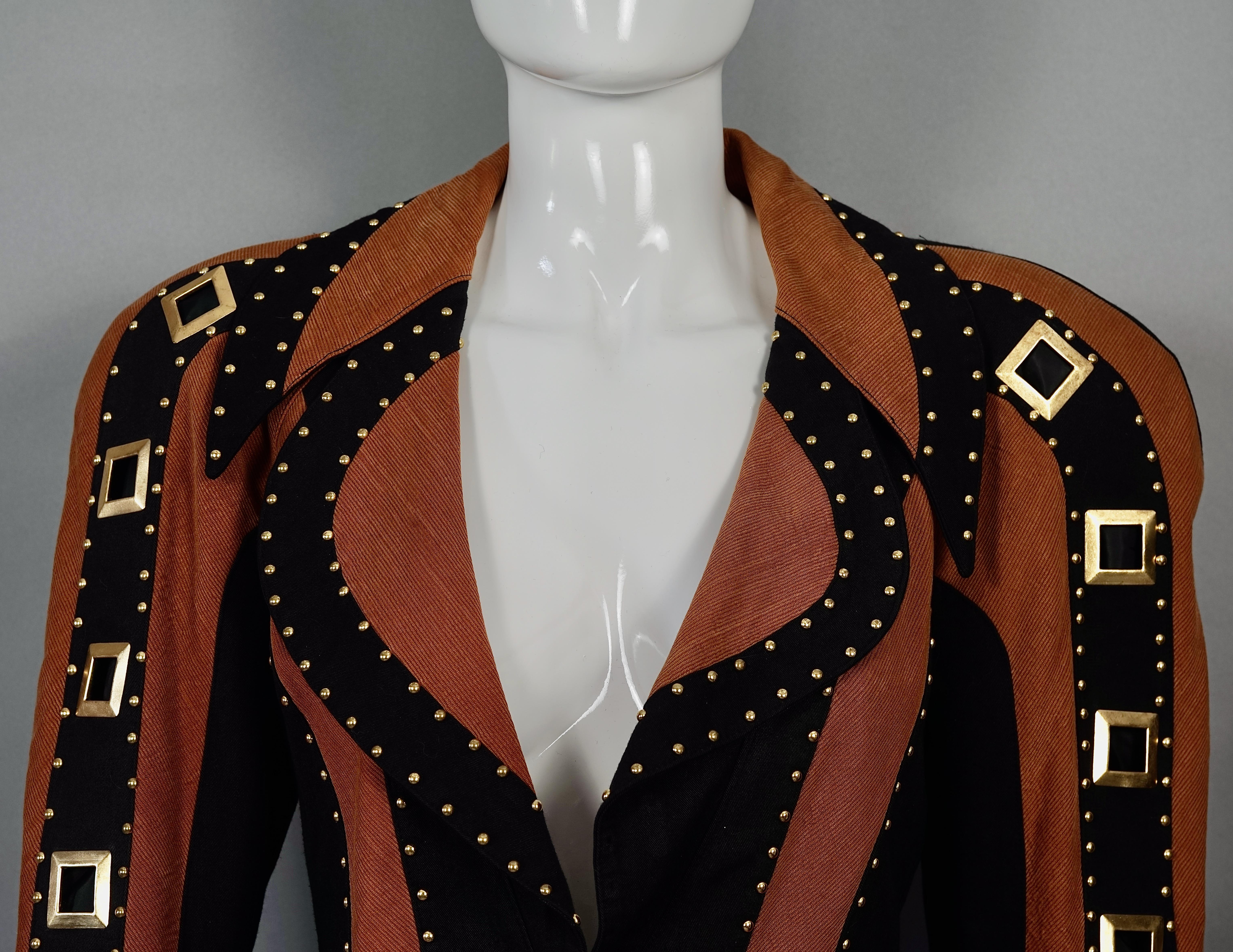 Vintage CHRISTIAN LACROIX Studs and Jeweled Buttons Contrast Jacket 1