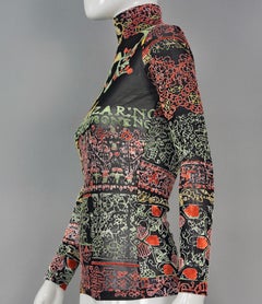 Vintage CHRISTIAN LACROIX Tattoo Effect Long Sleeves Shirt Top Sweater