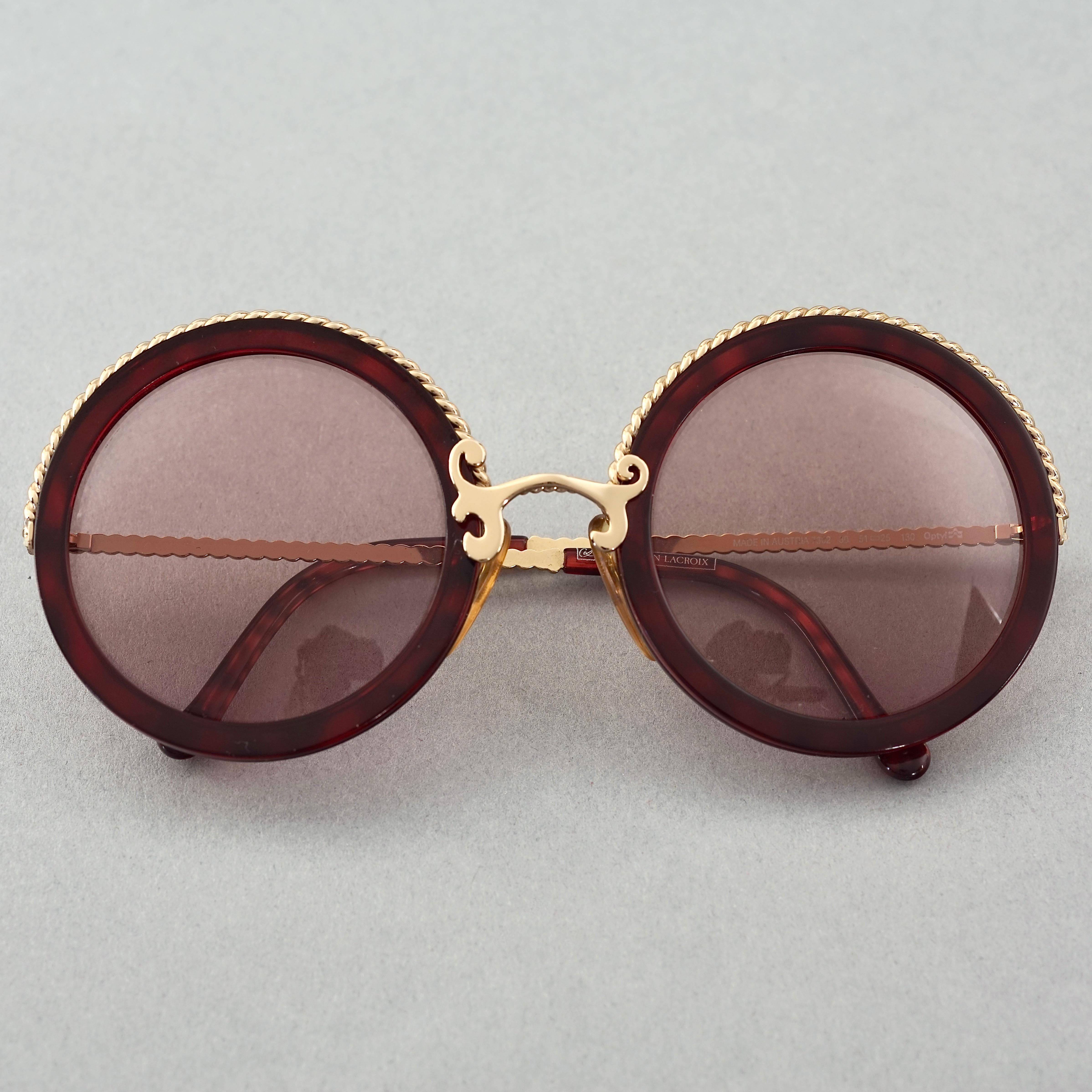 Women's Vintage CHRISTIAN LACROIX Tortoiseshell Round Sunglasses